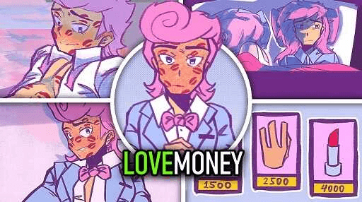 Love Money Game character development showing relationship building with Harvey and other characters